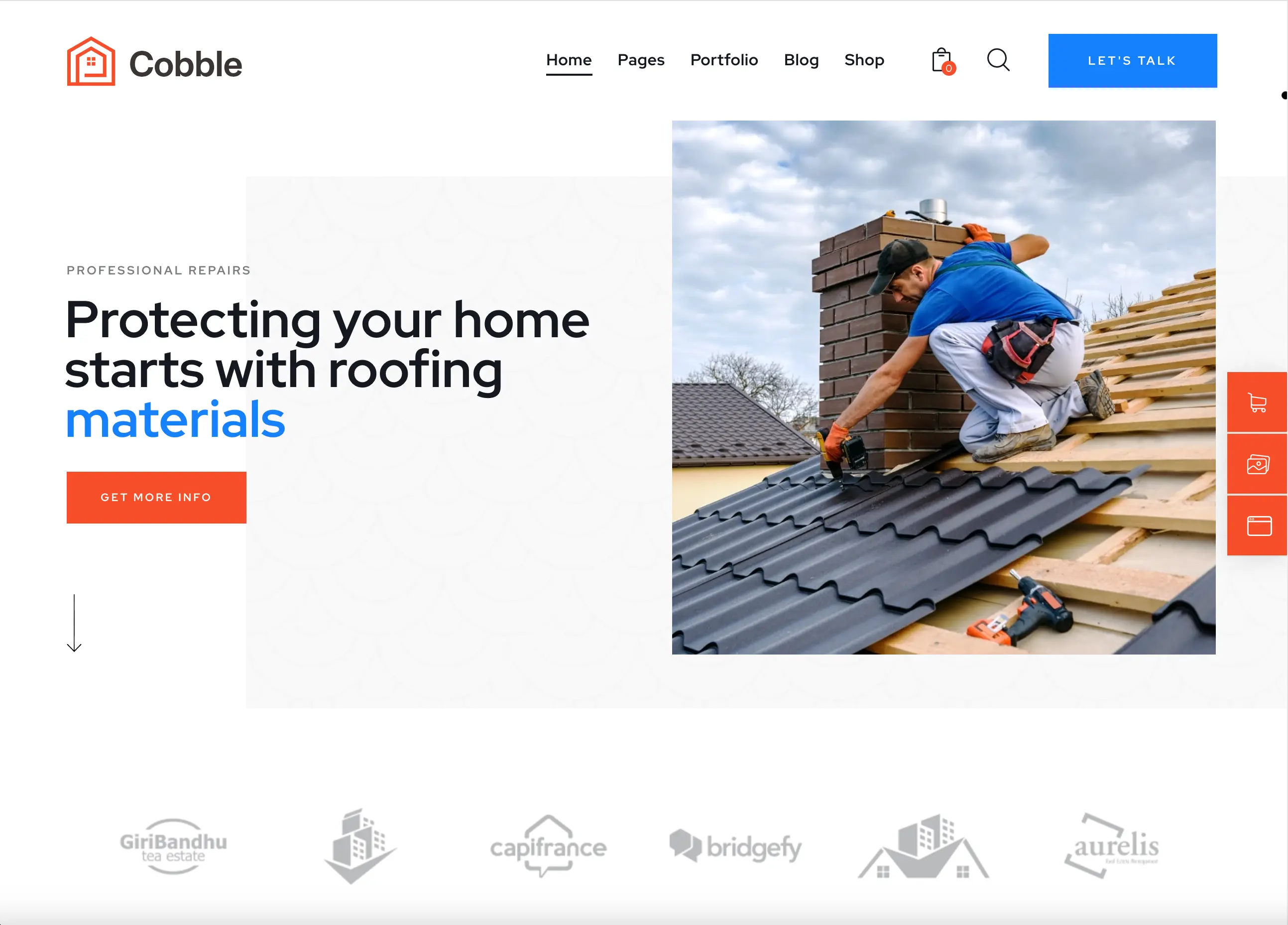 Home services and roofing website style