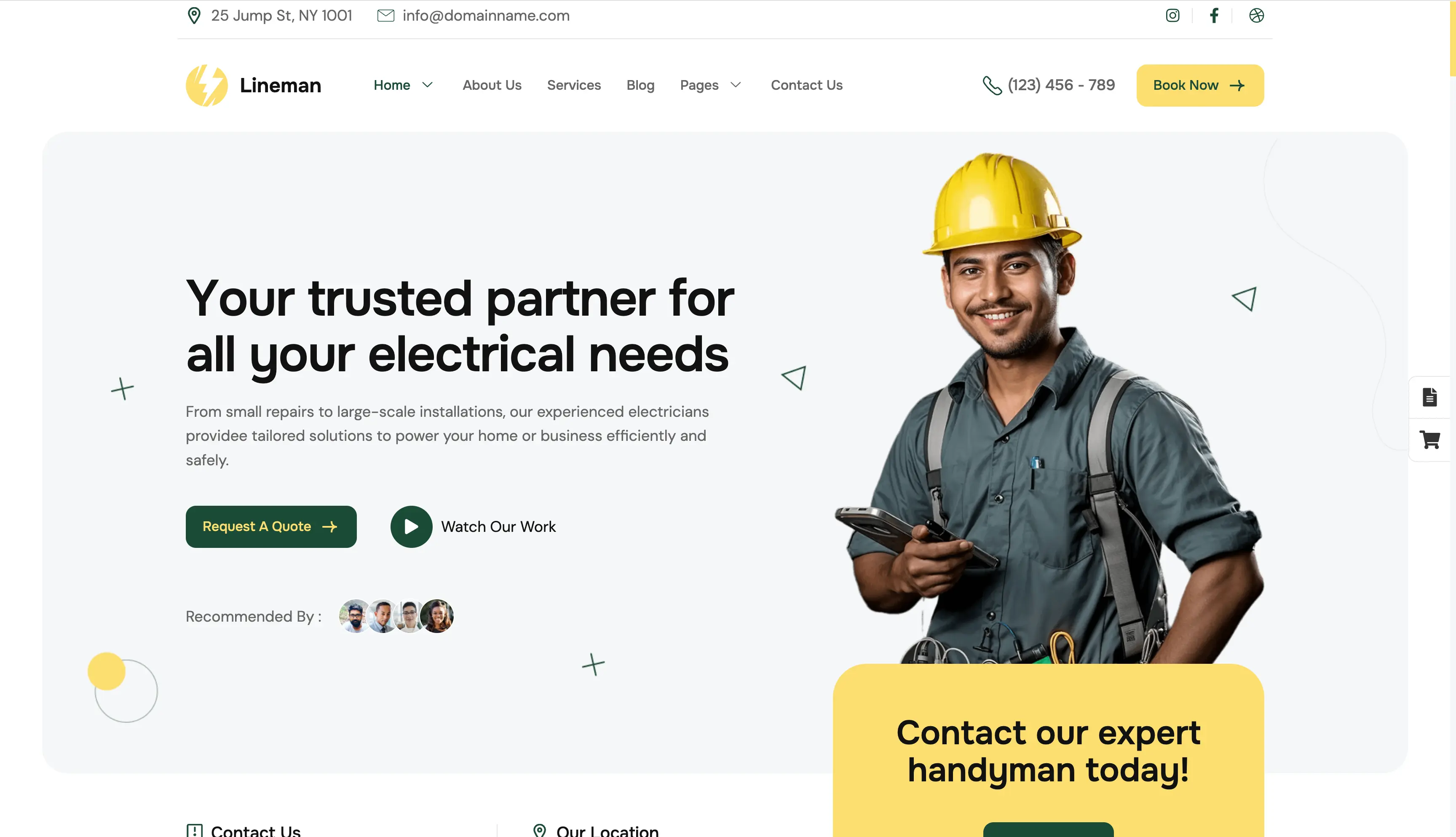 Trades and contractor website style